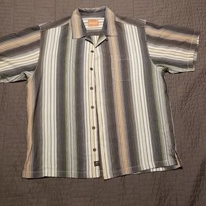 Tommy Bahama silk short-sleeved button-down, L